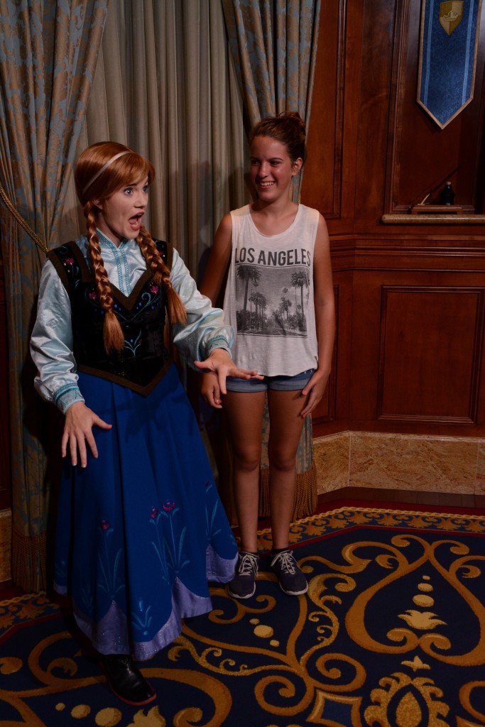 Even at 15, Emily enjoyed talking about Olaf with Anna...